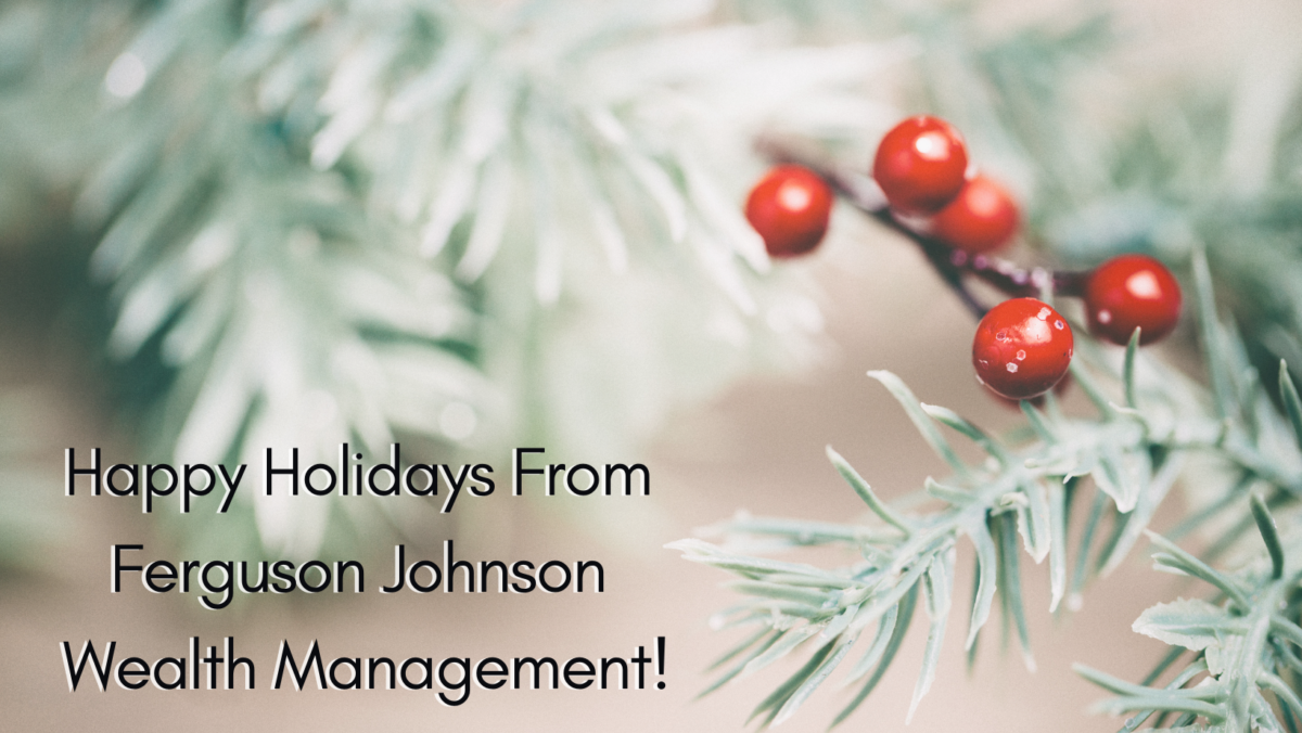 illustration with text - Happy Holidays from Fferguson wealth management