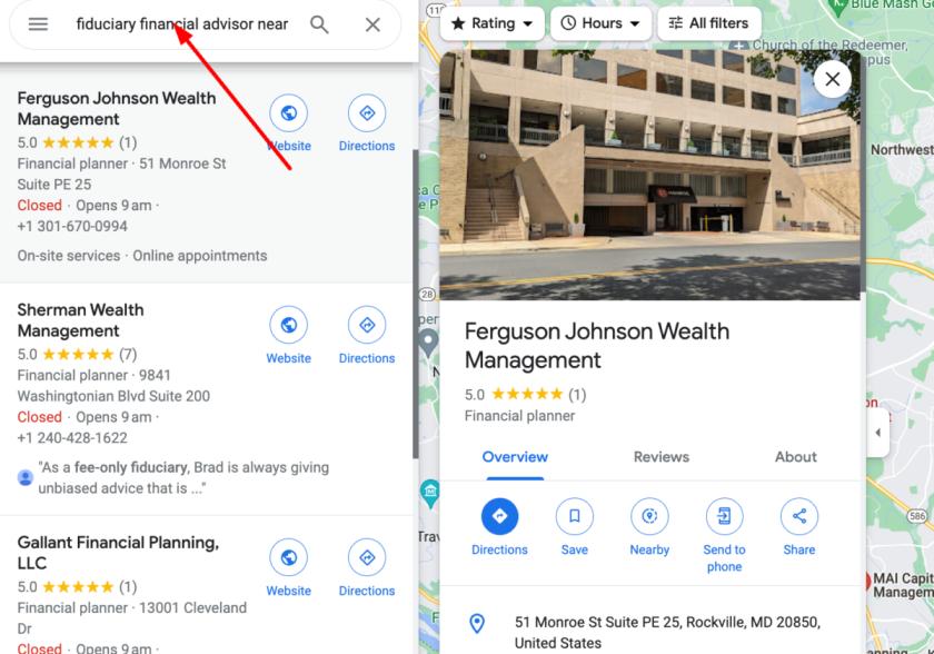 Financial Advisor Near Me On Google Maps